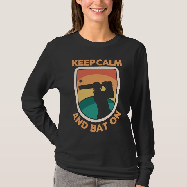 Camiseta Cricket Player Cricketer Athlete Keep Calm And Bat (Anverso)