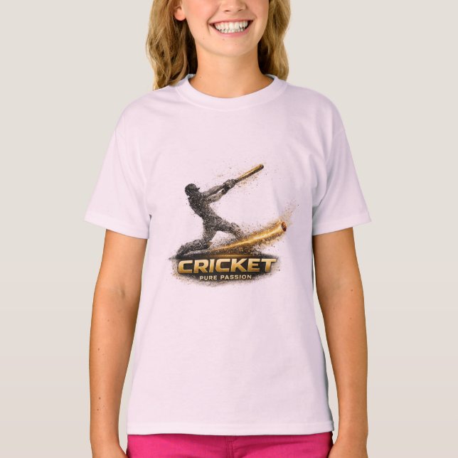 Camiseta Cricket Pure Passion Gold Motion para niñ (Anverso)