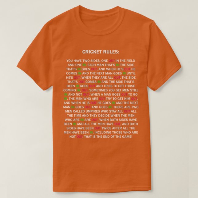 Camiseta Cricket Rules New Edition 1 (Diseño del anverso)