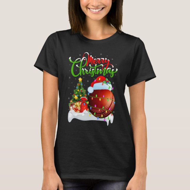Camiseta Cricket Sports   Xmas Decoration Santa Cricket Chr (Anverso)
