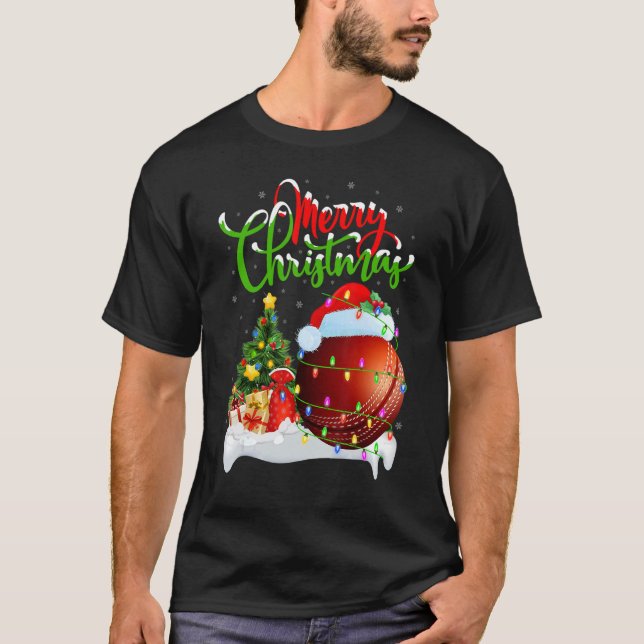 Camiseta Cricket Sports   Xmas Decoration Santa Cricket Chr (Anverso)