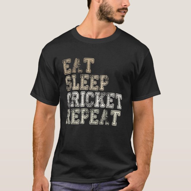 Camiseta Cricket Team Outfit Eat Sleep Cricket Repeat Sayin (Anverso)