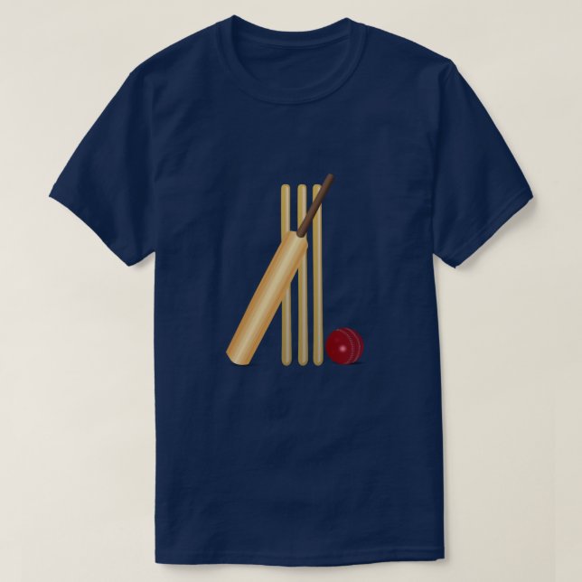 Camiseta Cricket - Wicket, Bat y Ball (Diseño del anverso)