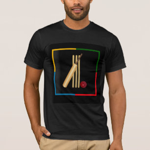 Camiseta Cricket, wicket, bate y pelota,
