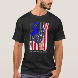 Camiseta Crime Victims Rights Awareness American Flag Blue 