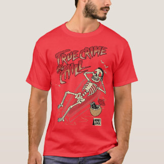 Camiseta Crimen Verdadero Y Chill Skeleton Vintage 