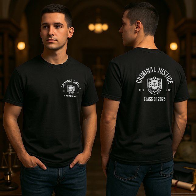 Camiseta Criminal Justice Graduation Personalized (Black Personalized Criminal Justice Graduation T-Shirt)