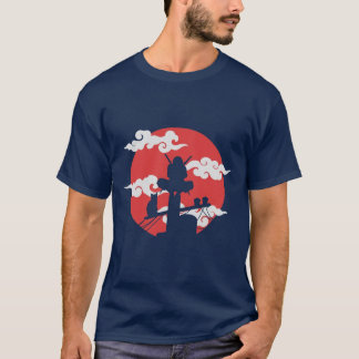 Camiseta Crimson Moon Warrior - Arte de silueta japonés