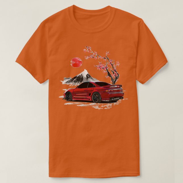 Camiseta Crimson Red 1999 MR2 con árbol de flores de cerezo (Diseño del anverso)