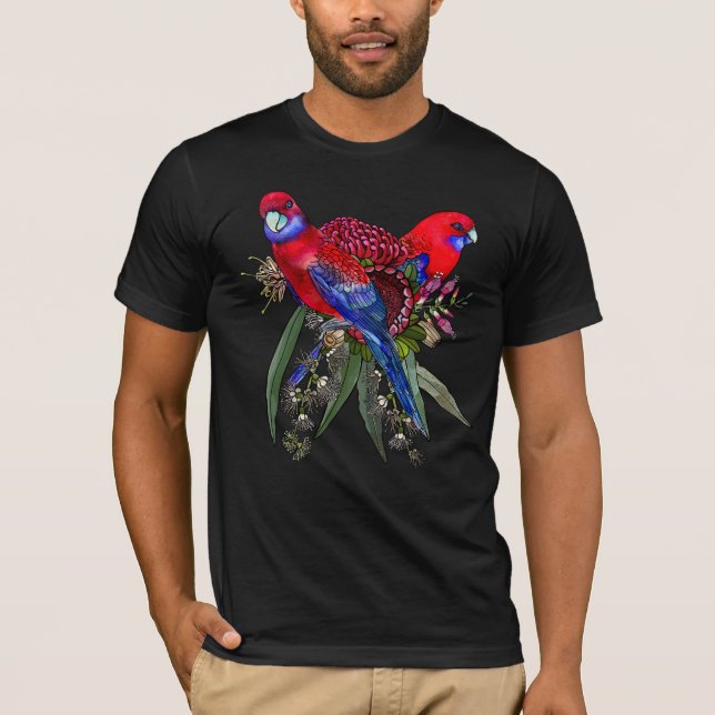 Camiseta Crimson Rosella Tropical Parrots (Anverso)