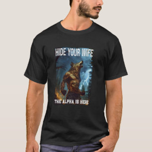 Camiseta Cringe Al Lobo Alfa Werewolf Esconde A Tu Esposa E