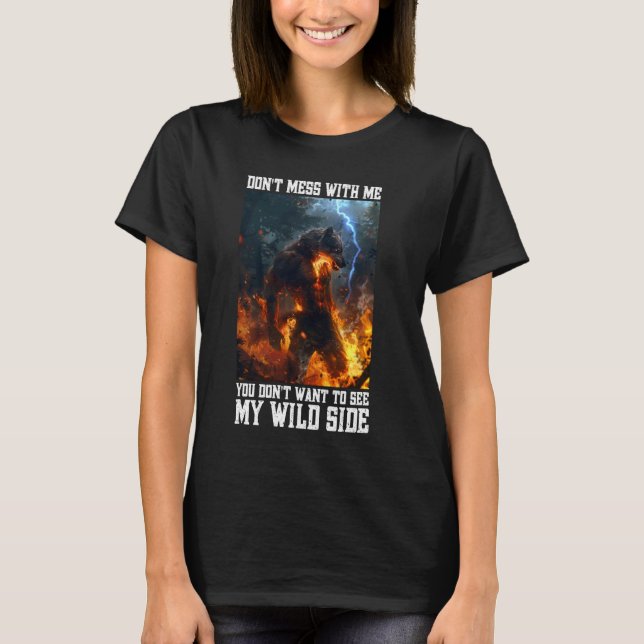 Camiseta Cringy Werewolf Advertencia Wolf Meme Cringe Alfa  (Anverso)