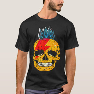 Camiseta Crío Punk Rock Calavera Colorida Con Esqueleto Moh