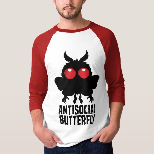 Camiseta Criptido Mariposa Antisocial Mothman (Anverso)