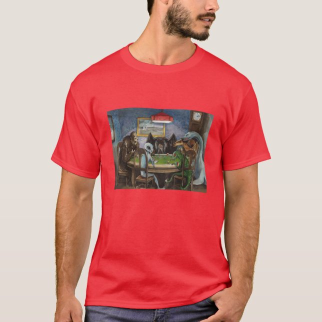 Camiseta Críptidos jugando al póquer chico (Anverso)