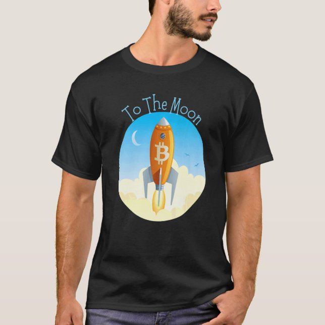 Camiseta Cripto de Bitcoin a la Luna NFT Blockchain Cryptoc (Anverso)