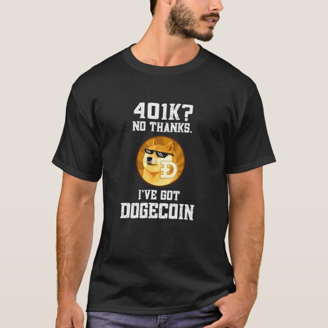 Camiseta Cripto de Dogecoin 401K No Gracias (Anverso)