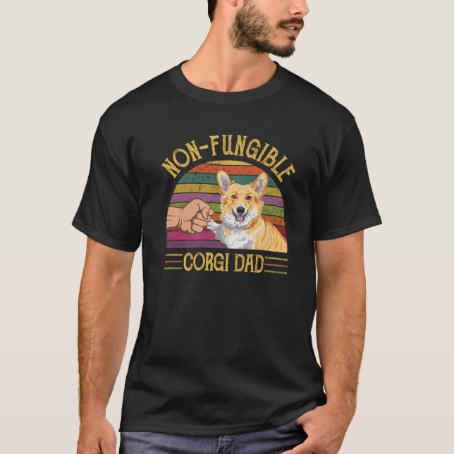 Camiseta Cripto de padre irremplazable Corgi Dad no fungibl (Anverso)