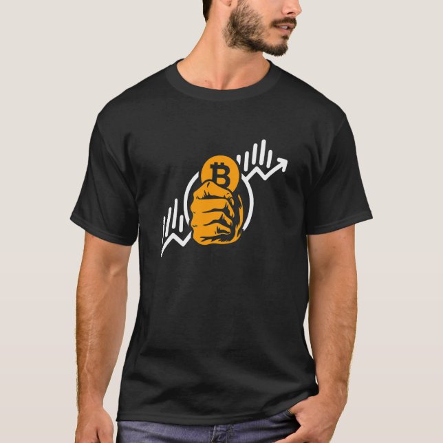 Camiseta Cripto Moneda Bitcoin Subir Símbolo Cadena de Bloq (Anverso)