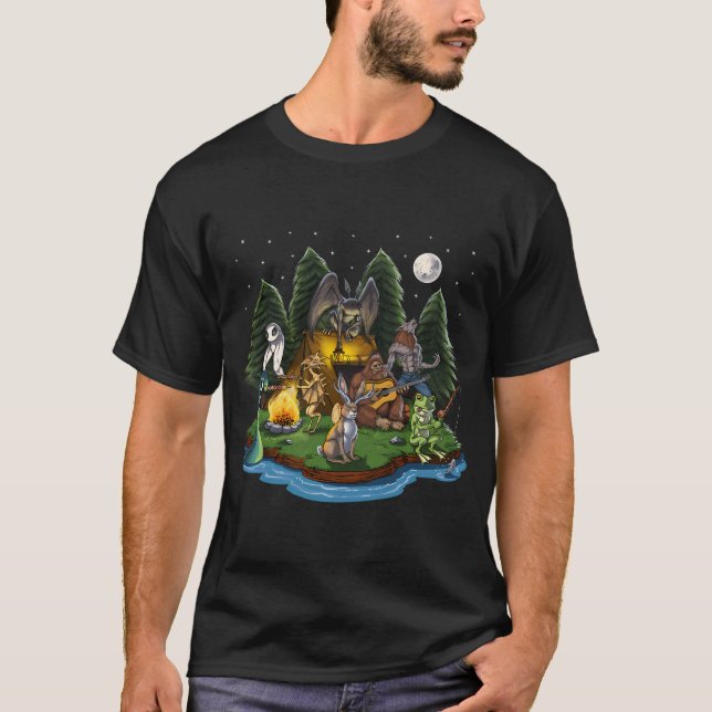 Camiseta Criptología Criaturas de la criptología Acampada (Anverso)