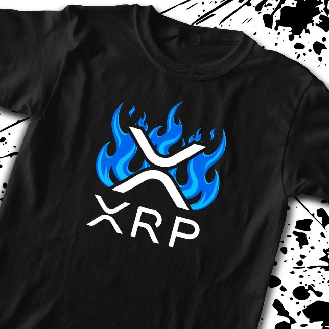 Camiseta Criptomoneda XRP Cripto Llamas Azules Fuego Derret (Subido por el creador)