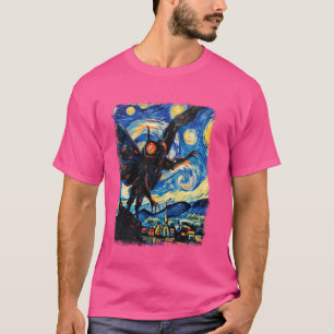 Camiseta Criptozoología Mothman Criptid Starry Night Painti