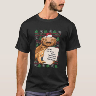 Camiseta Críquet de cerezo con barba Dragón Navidades feos 