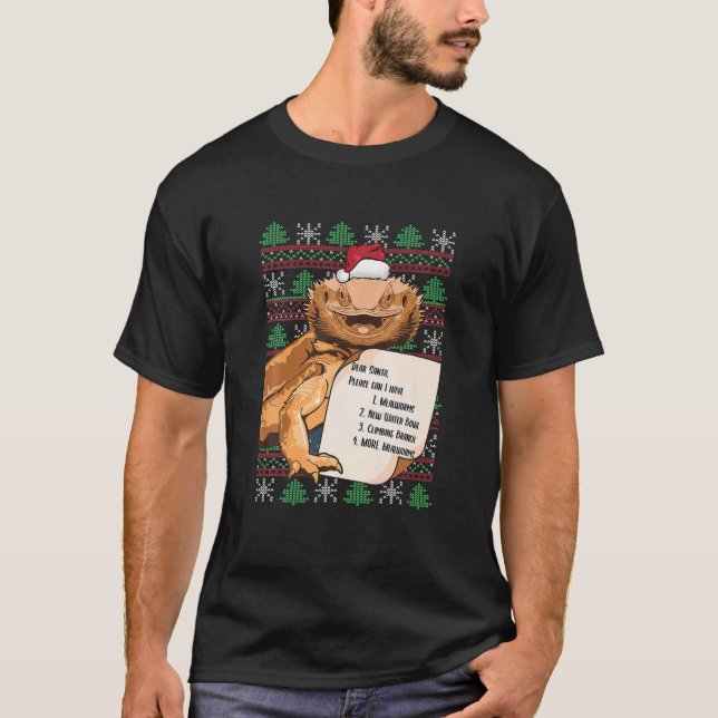 Camiseta Críquet de cerezo con barba Dragón Navidades feos  (Anverso)