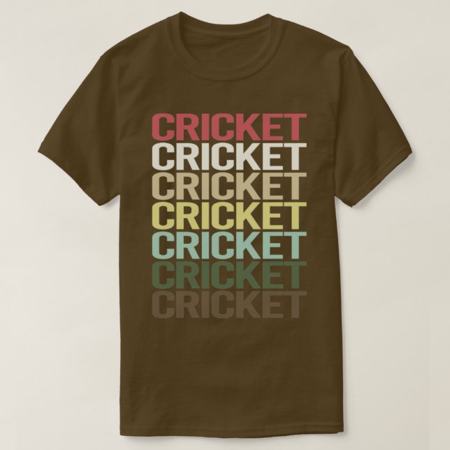 Camiseta Críquet de texto colorido (Diseño del anverso)