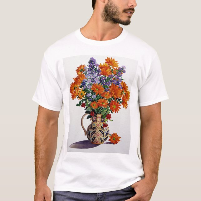 Camiseta Crisantemos anaranjados (Anverso)