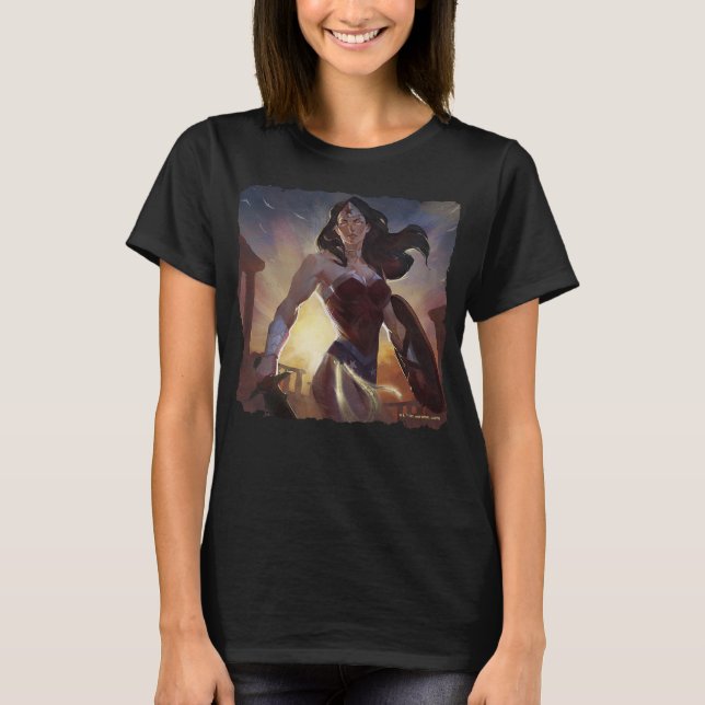 Camiseta Crisis infinita Ilustracion de mujer maravilla (Anverso)