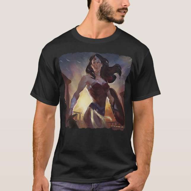 Camiseta Crisis infinita Ilustracion de mujer maravilla (Anverso)
