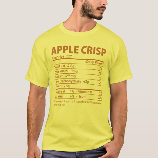 Camiseta Crisp de Apple Costume Gracioso Nutrición de Comid (Anverso)