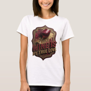 Camiseta Crisp Gold EL VINO ES MI VERDADERO AMOR S