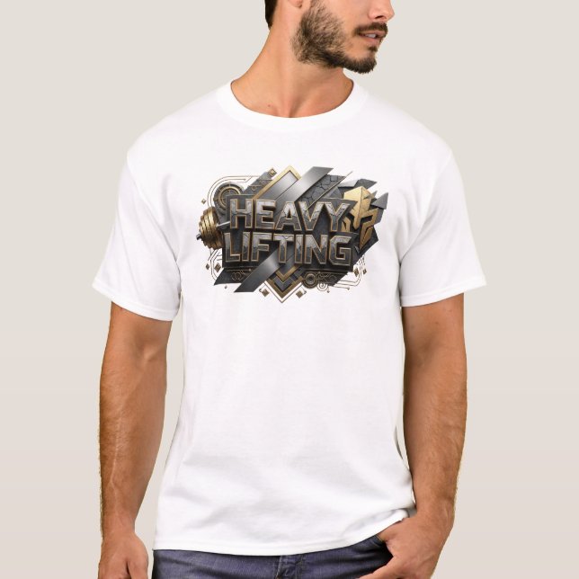 Camiseta Crisp Orange HEAVY LIFTING Statement (Anverso)