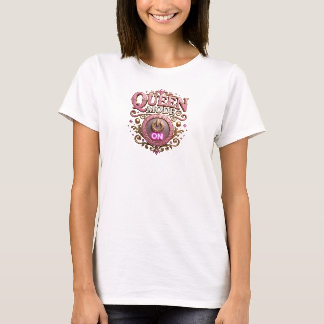 Camiseta Crisp Orange QUEEN MODE ON Slogan (Anverso)