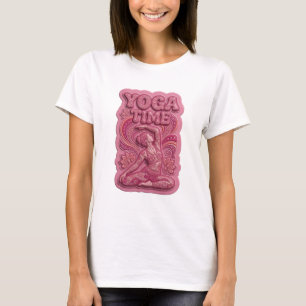Camiseta Crisp Pink con lema de YOGA TIME