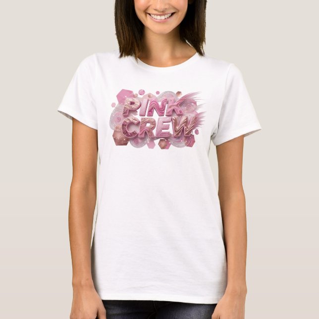 Camiseta Crisp Pink PINK CREW Quote (Anverso)