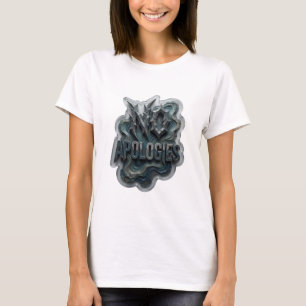 Camiseta Crisp Silver con cita NO APOLOGIES
