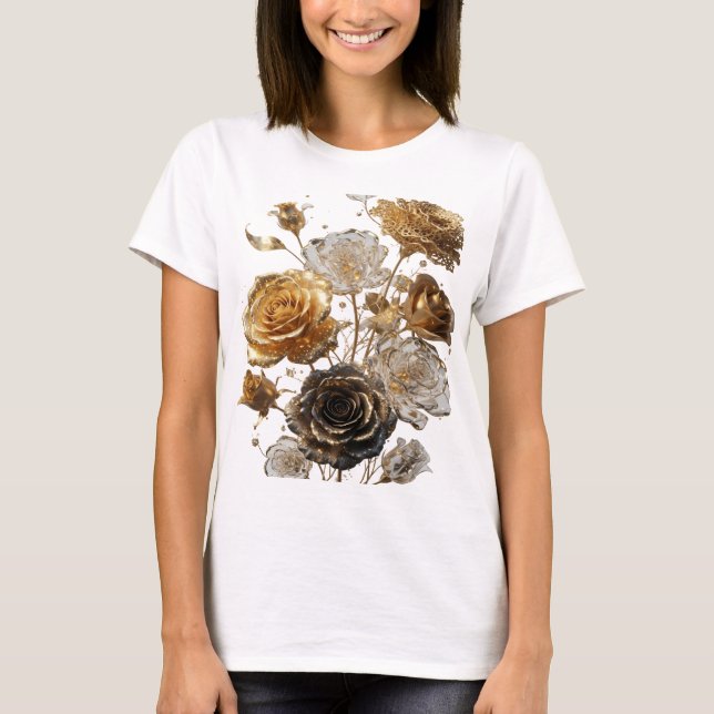 Camiseta Crisp Silver GOLDEN ROSES (Anverso)