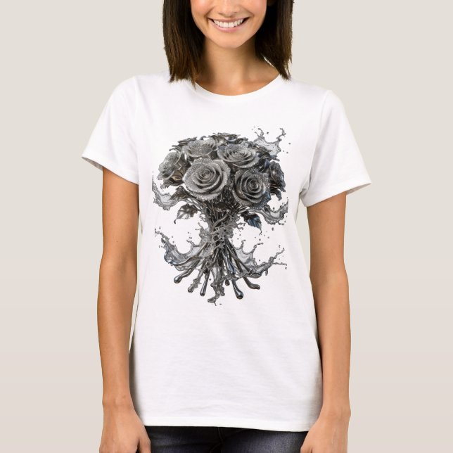 Camiseta Crisp Silver ROSAS PLATA (Anverso)