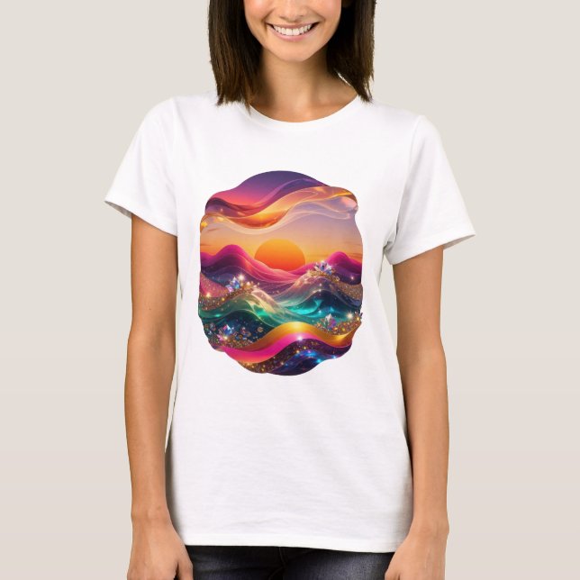 Camiseta Crisp Silver SUNSET BEACH Quote (Anverso)