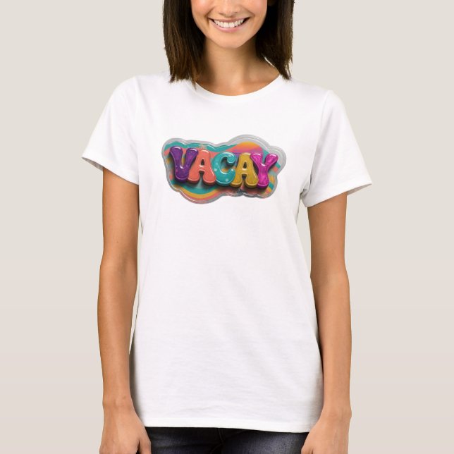 Camiseta Crisp Teal VACAY Statement (Anverso)