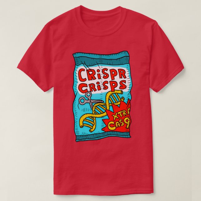 Camiseta crispr cas9 crisps (Diseño del anverso)