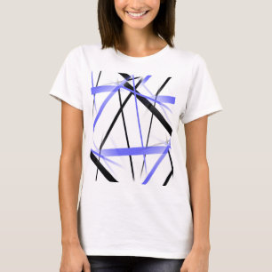 Camiseta Criss cruzó el azul y rayas negras en blanco