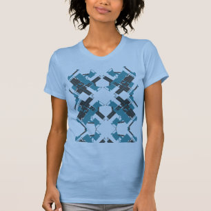 Camiseta Crisscross, carbón de turquesa inspirado en el sur