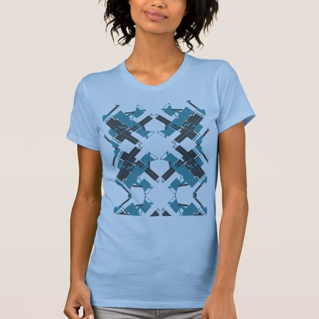 Camiseta Crisscross, carbón de turquesa inspirado en el sur (Anverso)