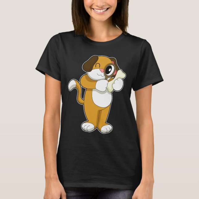 Camiseta Cristal de aumento del detective del perro (Anverso)