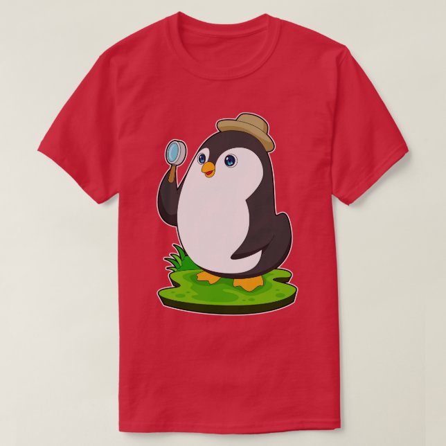 Camiseta Cristal de aumento del detective pingüino (Diseño del anverso)