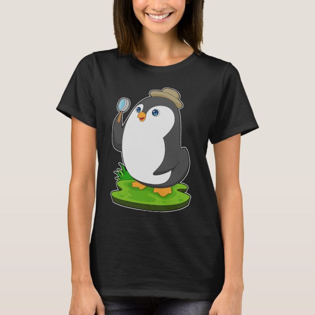 Camiseta Cristal de aumento del detective pingüino (Anverso)